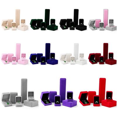 Sprzedaż hurtowa Produkcja Luksusowa biżuteria Opakowanie pudełkowe Personalized Custom high end Naszyjnik Bracelet Kolczyki Pierścień Opakowanie aksamitne biżuteria pudełko z logo