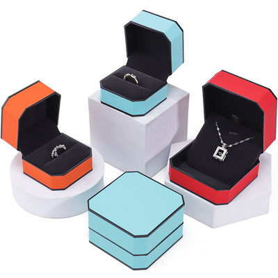 kupować Czarna, ośmiokątna, elegancka, PU skóra, pudełko na biżuterię do luksusowego przechowywania online manufacture