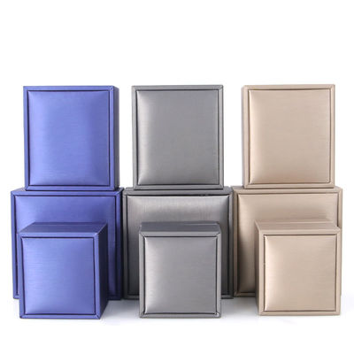 Hanhong Custom Logo False Leather Velvet Jewelry Box for Earrings Bracelet Necklace Ring