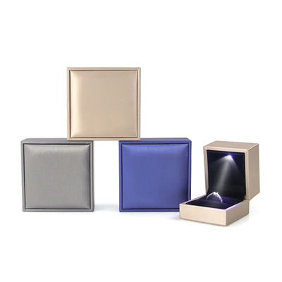Hanhong Custom Logo False Leather Velvet Jewelry Box for Earrings Bracelet Necklace Ring