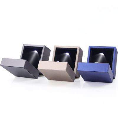 Hanhong Custom Logo False Leather Velvet Jewelry Box for Earrings Bracelet Necklace Ring
