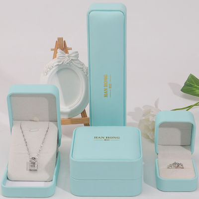 kupować Cyan Plain Soft Touch Faux Skóra Biżuteria Opakowanie Pudełko Pudełko Pudełko Luksusowy Organizer online manufacture