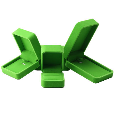 Chińska Produkcja hurtowa wysokiej klasy ręcznie wykonana naszyjnik Ring Box biżuteria Opakowanie Logo niestandardowe Luxury Square Suede Velvet jasnogrzeń