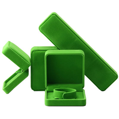 Chińska Produkcja hurtowa wysokiej klasy ręcznie wykonana naszyjnik Ring Box biżuteria Opakowanie Logo niestandardowe Luxury Square Suede Velvet jasnogrzeń