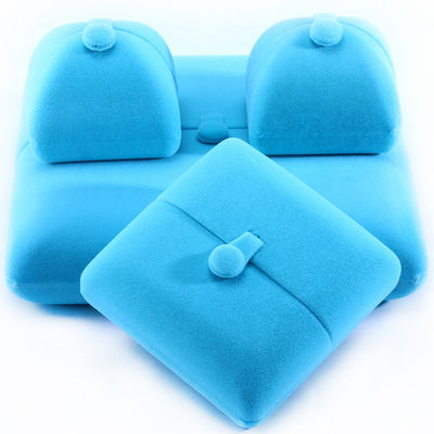 Sky Blue Velvet Hanhong Custom Logo Biżuteria Pudełko do opakowań