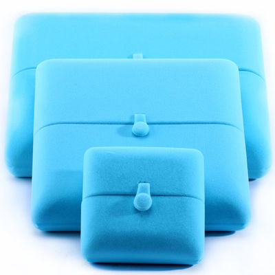 Sky Blue Velvet Hanhong Custom Logo Biżuteria Pudełko do opakowań