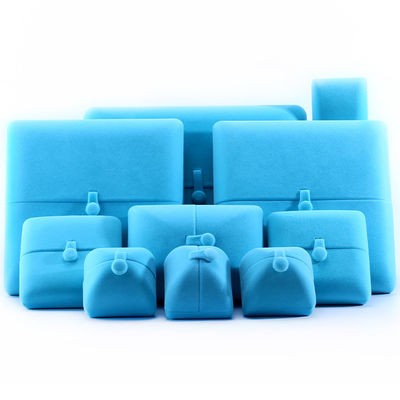 Sky Blue Velvet Hanhong Custom Logo Biżuteria Pudełko do opakowań