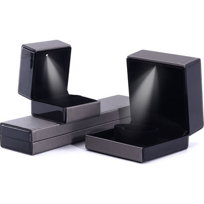 Hanhong Custom Logo LED Light Jewelry Packaging Box w szarym kolorze na bransoletę Naszyjnik i pierścionek
