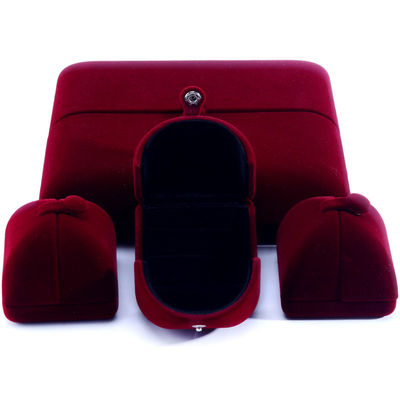 Zastosowany rozmiar Red Velvet Jewelry Box dla luksusowych bransoletek kolczyków i kolczyków