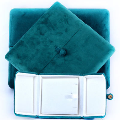 10*10*3cm Custom Logo Luxury Jewelry Box for Green Velvet Bracelet
