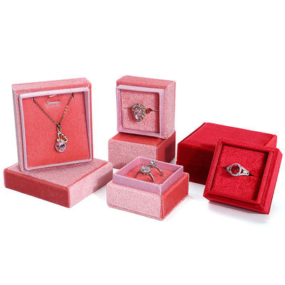 Hanhong Luxury Customized Blue Square Ring Storage Box na papier zaręczynowy ślubny