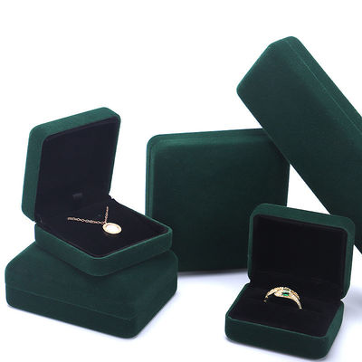 Luxury Velvet Jewelry Set Box for High Grade Green Packaging Bracelet Naszyjnik Pierścień