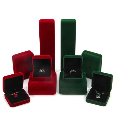 Luxury Velvet Jewelry Set Box for High Grade Green Packaging Bracelet Naszyjnik Pierścień