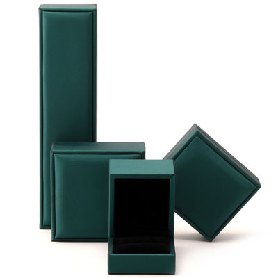 Zaopatrzenie na zamówienie Luxury Velvet Jewelry Packaging Box Green PU Leather Necklace and Ring Hanhong