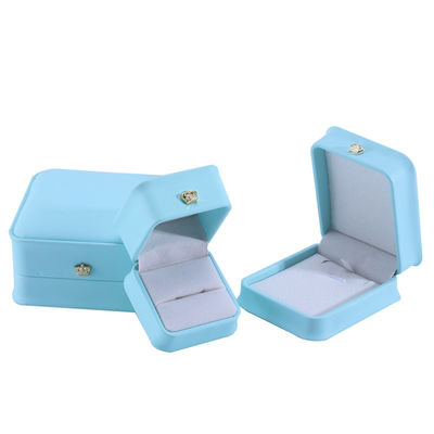 Pakiet biżuterii w kolorze cyanu z designem korony Hanhong Custom Logo Luxury PU Leather Suit Box