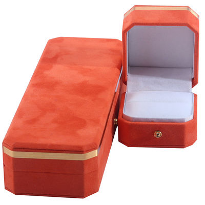 kupować Pakiet biżuterii na naszyjnik ślubny kolczyki i pierścionki Hanhong Custom Orange Velvet Box online manufacture