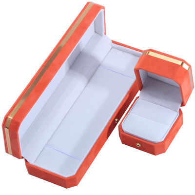 Pakiet biżuterii na naszyjnik ślubny kolczyki i pierścionki Hanhong Custom Orange Velvet Box