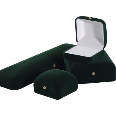kupować Sprzedaż hurtowa Produkcja Luksusowe ręcznie robione biżuteria Opakowanie pudełko Personalized Custom logo high end ciemnozielony naszyjnik bransoletka kolczyki Pierścień Opakowanie aksamitne biżuteria pudełko online manufacture