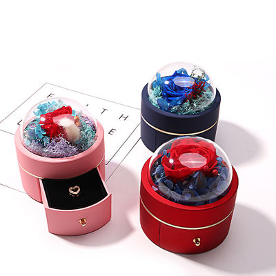 Wielkość na zamówienie Luxury Round Flower Jewelry Box Packaging Ring Drawer Box