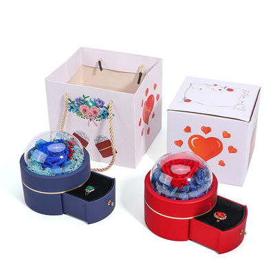 Wielkość na zamówienie Luxury Round Flower Jewelry Box Packaging Ring Drawer Box