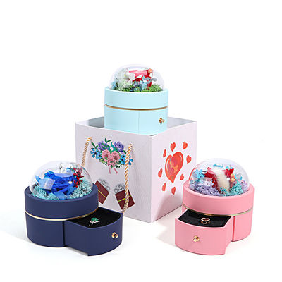 Wielkość na zamówienie Luxury Round Flower Jewelry Box Packaging Ring Drawer Box