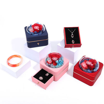 Wielkość na zamówienie Luxury Round Flower Jewelry Box Packaging Ring Drawer Box