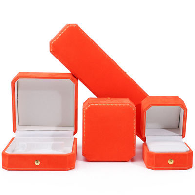 kupować Najnowsze Orange Velvet Jewelry Box for Custom Logo Pendant Owieski Bracelet Naszyjnik Ring online manufacture