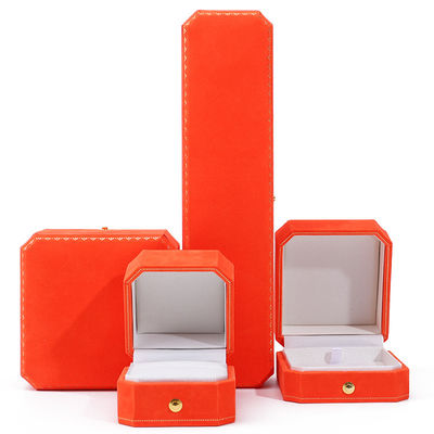Najnowsze Orange Velvet Jewelry Box for Custom Logo Pendant Owieski Bracelet Naszyjnik Ring