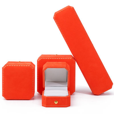 Najnowsze Orange Velvet Jewelry Box for Custom Logo Pendant Owieski Bracelet Naszyjnik Ring