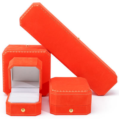 Najnowsze Orange Velvet Jewelry Box for Custom Logo Pendant Owieski Bracelet Naszyjnik Ring