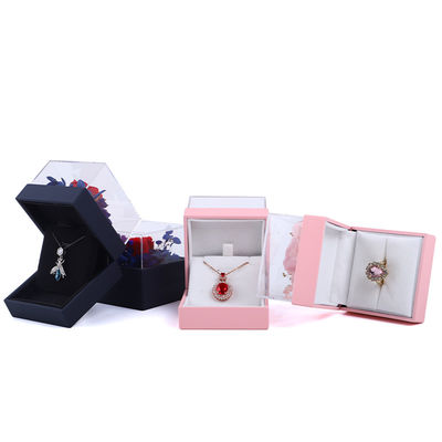 Luxury Square Rose Necklace Box Biżuteria Pudełko prezentów