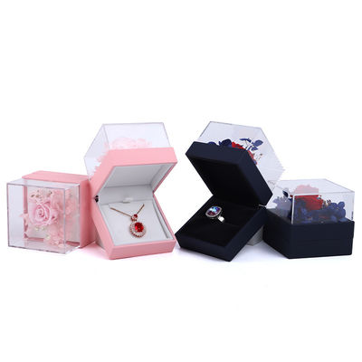 Luxury Square Rose Necklace Box Biżuteria Pudełko prezentów