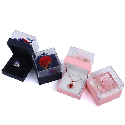 Luxury Square Rose Necklace Box Biżuteria Pudełko prezentów