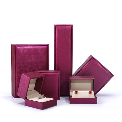 China Manufacturing Wholesale Luxury Jewelry Box packaging Custom high end Necklace Bracelet Earring Ring Packaging rose Red Pu Leather Jewelry Box z logo