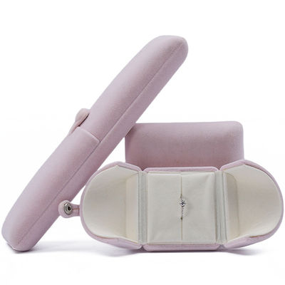 kupować Smakowaty purpurowy aksamitny pudełko na biżuterię w kształcie muszli online manufacture