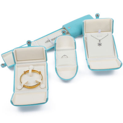 kupować Cyan Soft Sleek Velvet Biżuteria Pudełko do opakowań online manufacture