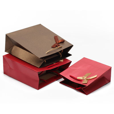 Twill Grain Smak kartonowy Papier Tote Worki podarunkowe Biżuteria Opakowanie