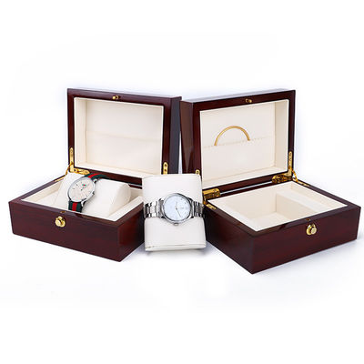 OEM Dustproof Wooden Luxury Watch Storage Box z przyciskiem zamknięciem