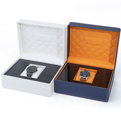 kupować Miękka podszewka PU skóra zegarek pudełko luksusowe opakowanie z eleganckim drewnianym wewnętrznym online manufacture