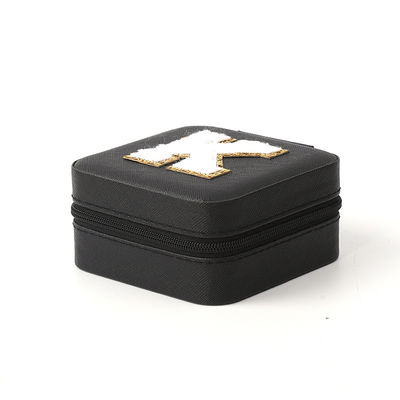 Luxury Jewelry Gift Storage Box Custom Logo Portable Small Leather Black Organizer Travel Case