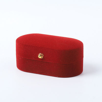 Luxury Jewellery Box Personalized Custom Red Velvet Jewelry Packaging Wedding Engagement Dwukrotny pierścień