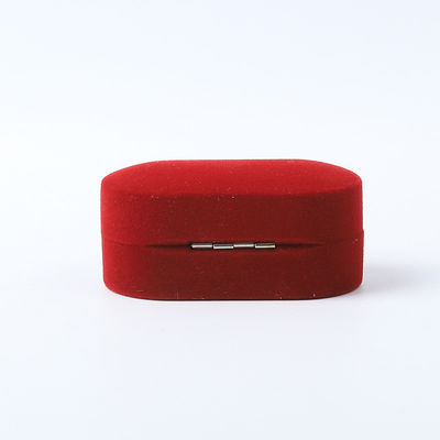 Luxury Jewellery Box Personalized Custom Red Velvet Jewelry Packaging Wedding Engagement Dwukrotny pierścień