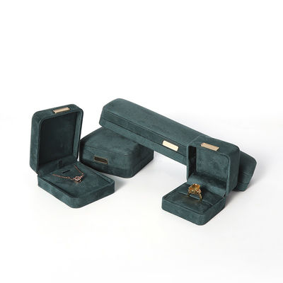 Hign End Luxury Green Flannel Velvet Biżuteria Pudełko do bransoletki Naszyjnik Pierścień Kolczyk