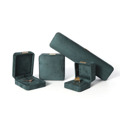 Hign End Luxury Green Flannel Velvet Biżuteria Pudełko do bransoletki Naszyjnik Pierścień Kolczyk