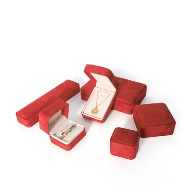 Premium Red Jewelry Box Packaging for Big Necklace Bracelet Earrings Ring Set