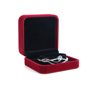 OEM ODM wysokiej klasy aksamit biżuteria Pudełko luksusowe logo dostosowywalne Czerwone aksamit biżuteria Pudełko