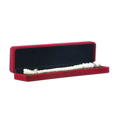 OEM ODM wysokiej klasy aksamit biżuteria Pudełko luksusowe logo dostosowywalne Czerwone aksamit biżuteria Pudełko