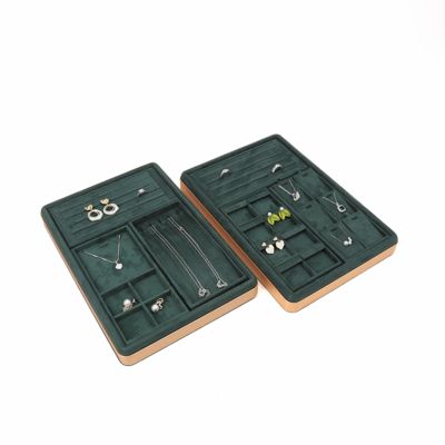 OEM Luxury Velvet Jewelry Trays Custom logo Organizer Jewelry Trays Jewelry Set Display