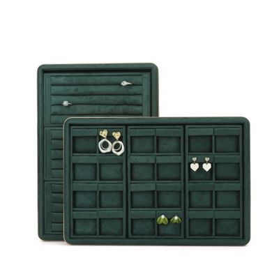 OEM Luxury Velvet Jewelry Trays Custom logo Organizer Jewelry Trays Jewelry Set Display