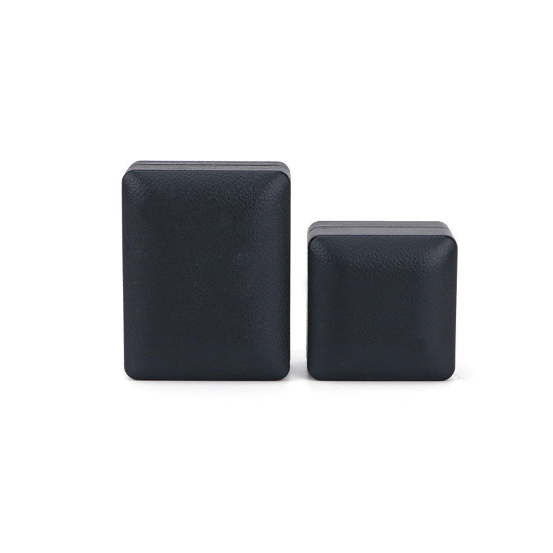 Hanhong Custom Ring Box z lekkim 6.5*6.5*4.5cm Wielkość Czarna skóra i aksamit
